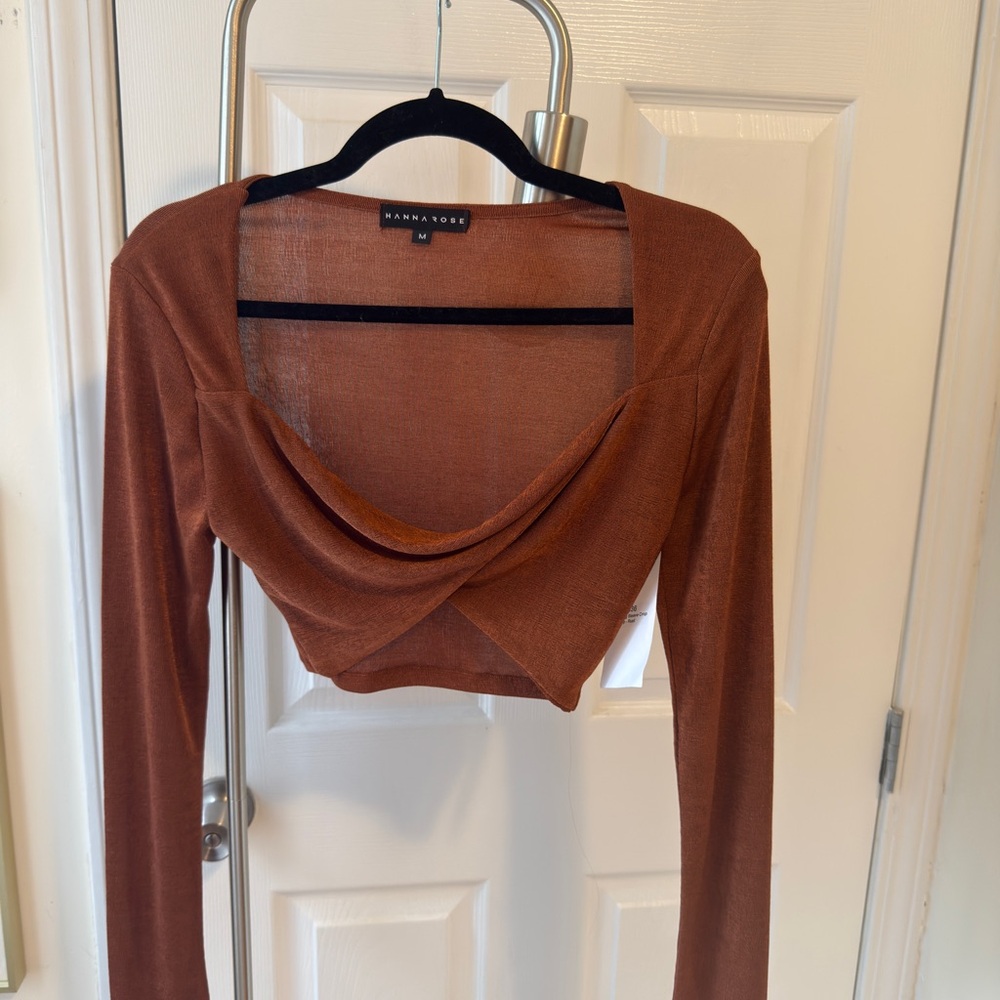 Hannah Rose Rust Brown Knit Top
